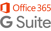 Microsoft Office 365 and Google G Suite logos