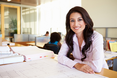 Architect at her desk